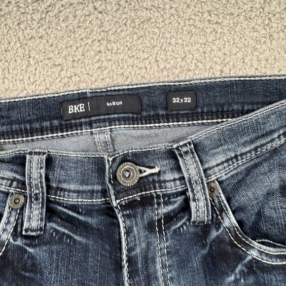 BKE Mason Jeans Mens 32x32 Blue Slim Fit Medium Wash Denim Stretch - Picture 3 of 11